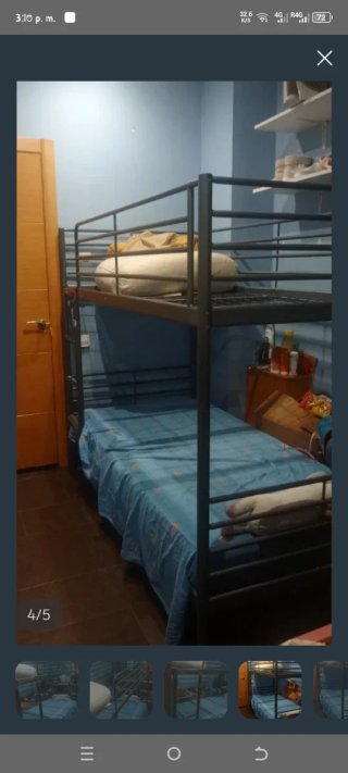 Letto a castello in metallo nero