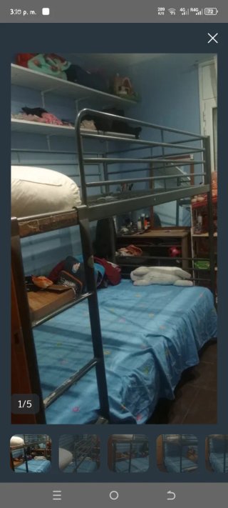 Letto a castello in metallo nero