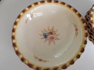 Juego vajilla postre antiguo floral
