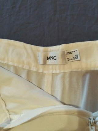 Falda Mango Blanca Midi