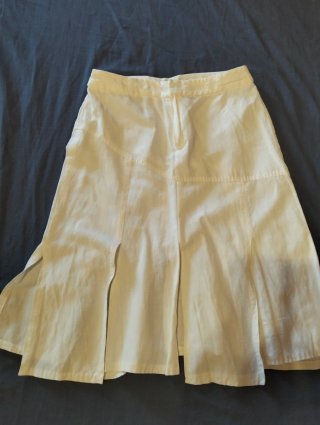 Falda Mango Blanca Midi