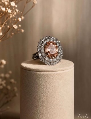 Anillo Plata Rosa con Circonitas