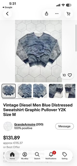 Sudadera Diesel efecto desgastado