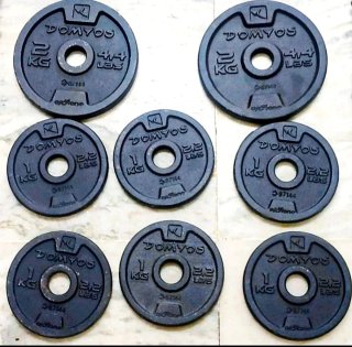 Dischi pesi Domyos 2x2kg + 6x1kg foro 28mm
