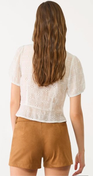 Shorts Stradivarius efecto ante , color Camel