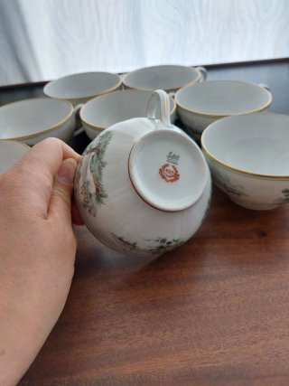 Conjunto de 8 Tazas GDA Limoges Porcelana
