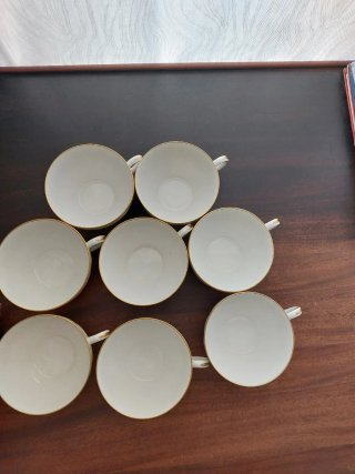 Conjunto de 8 Tazas GDA Limoges Porcelana