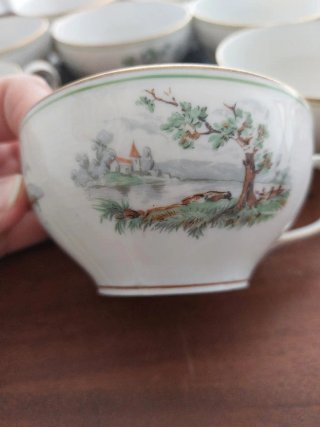Conjunto de 8 Tazas GDA Limoges Porcelana