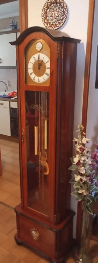 Reloj de pie antiguo Tempus Figit