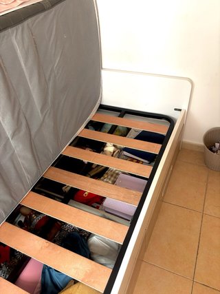 Estructura completa cama individual con 2 cajones