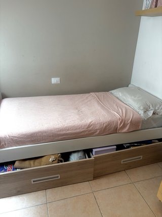 Estructura completa cama individual con 2 cajones