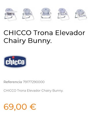 Trona elevador Chicco Chary Bunny