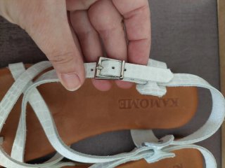 Sandalias Kamome Piel Blancas Talla 38