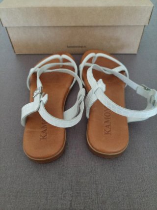 Sandalias Kamome Piel Blancas Talla 38