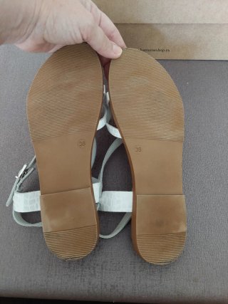 Sandalias Kamome Piel Blancas Talla 38