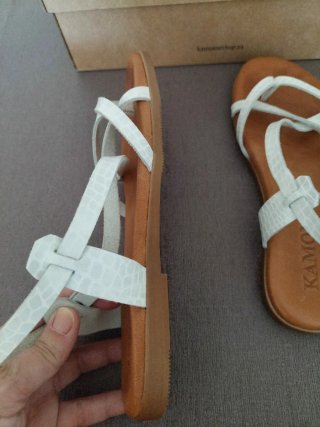 Sandalias Kamome Piel Blancas Talla 38