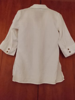 Camisa de fiesta blanca bordada