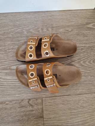 Sandalias Bayton Talla 38 Marrón y Dorado