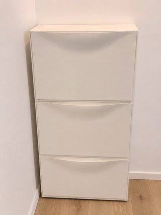Zapatero IKEA blanco de 3 compartimentos