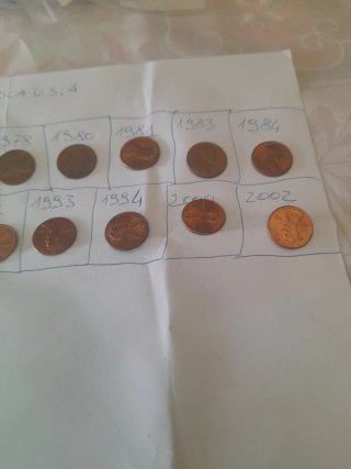 22 Monete da 1 Cent USA - Annate Diverse