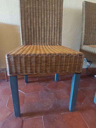 4 Sillas Ratán y Metal Comedor