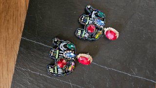 Pendientes largos elefante multicolor