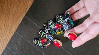 Pendientes largos elefante multicolor