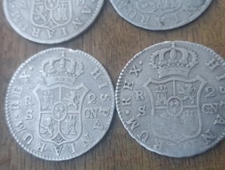 4 Monedas 2 Reales Carlos lll y IV.