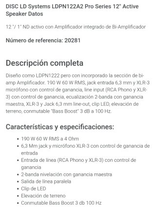 (ENVIO) Pareja Altavoces Activos LD Systems Pro12A