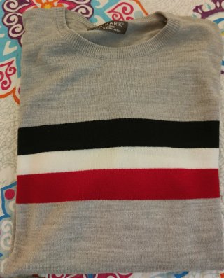Jersey Primark Gris Talla L Rayas