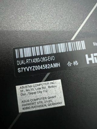 RTX 4060 8GB Evo ASUS Dual Tarjeta Gráfica