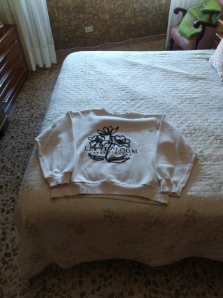 Sudadera niña beige y blanco Talla de 13-14