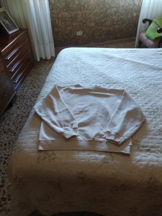Sudadera niña beige y blanco Talla de 13-14