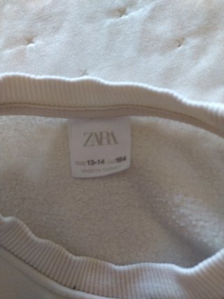Sudadera niña beige y blanco Talla de 13-14