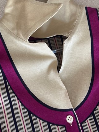 Camicia vintage Ruffo righe beige/viola