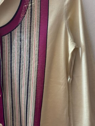 Camicia vintage Ruffo righe beige/viola