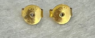 Pendientes Plata 925 Chapados Oro Con Rubí