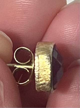 Pendientes Plata 925 Chapados Oro Con Rubí