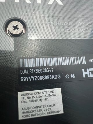 RTX 3050 8GB V2 DUAL ASUS Tarjeta Gráfica