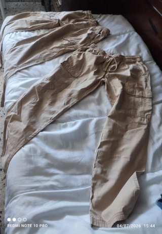 2 Pantalones Cargo Verano Hombre Talla M Beige