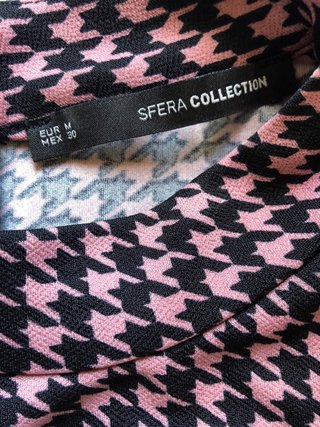 Vestido Pata de Gallo Rosa/Negro (talla M)