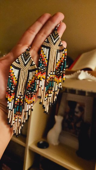 Pendientes largos boho artesanales