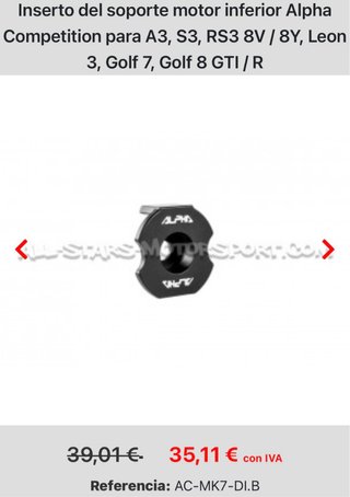 Inserto Soporte Motor Inferior Alpha Competition