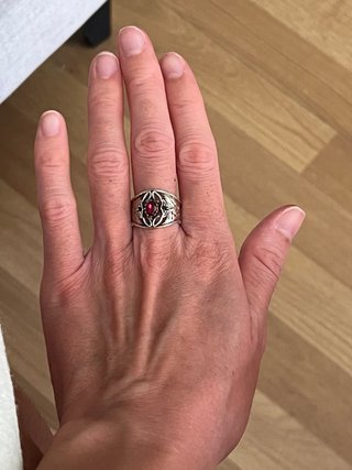 Anillo Plata 925 con Piedra Roja