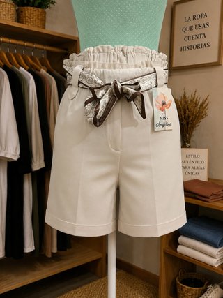 Shorts Miss Angelina Beige Talla unica