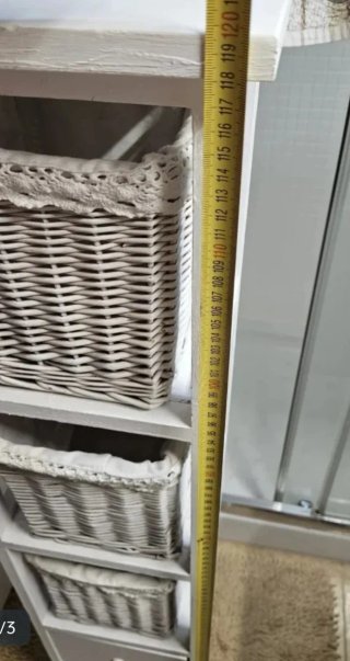 Mueble auxiliar mimbre y madera