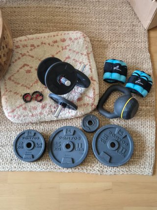 Kit Mancuernas Domyos 40kg + Barras
