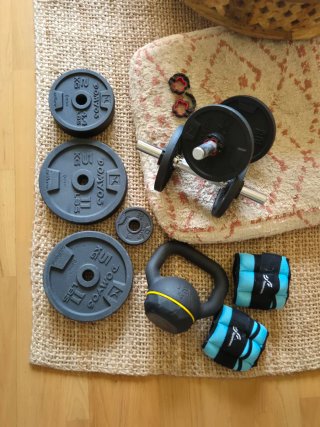 Kit Mancuernas Domyos 40kg + Barras