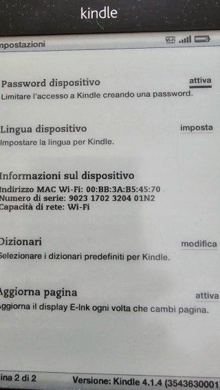 Amazon Kindle nero