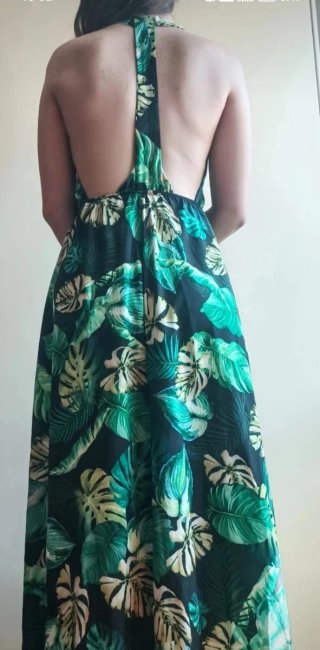 Vestito lungo fantasia tropicale